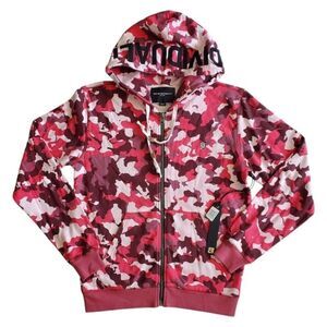 Cult of Individuality Pink Camo Zip-Up Hooded Sweater Size M